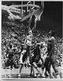 Image of Dennis Johnson shooting basket during NBA Finals against Washington Bullets, Seattle, 1979