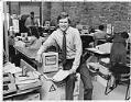 Image of Paul Brainerd in his office at Aldus Corp., March 1986