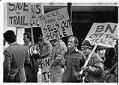 Image of Demonstration outside Burlington Northern headquarters in favor of extending Burke-Gilman trail, Seattle, March 3, 1988