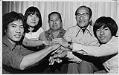 Image of Alexander Chau, left, welcomes his family from Vietnam, Seattle, July 16, 1977