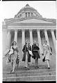 Image of League of Women Voters members outside Washington State Capitol, Olympia, January 1974