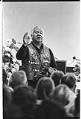 Image of Joseph Washington chanting at funeral for Kathleen Bishop, Port Townsend, February 16, 1978