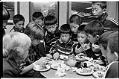 Image of Fuchuu youth soccer team with boys from Seattle's Mazda Pride team, August 7, 1985
