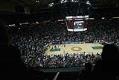 Image of Fans cheer on the Sonics with seconds left in their last home game, April 13, 2008