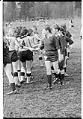 Image of Players shaking hands after a game at the WSWSA women's soccer jamboree at Marymoor Park, Redmond, March 8, 1980