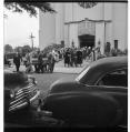 Image of Pallbearers carrying coffin at St. Joe's, Seattle, 1955