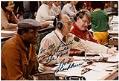Image of Bob Hopkins and Rob Blackburn during a Sonics games, circa 1983