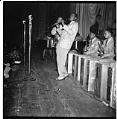 Image of Clarinet player on stage at the Civic Auditorium, Seattle, circa 1946