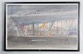 Image of Watercolor painting of the Washington State Pavilion under construction, attributed to George Tsutakawa, 1960-1961