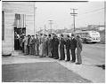 Image of Draft registration at Jefferson Street car barn, October 16, 1940